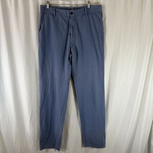 Southern Proper Pants Men's 34 Blue Flat Front Slit Pockets 100% Cotton 36" In